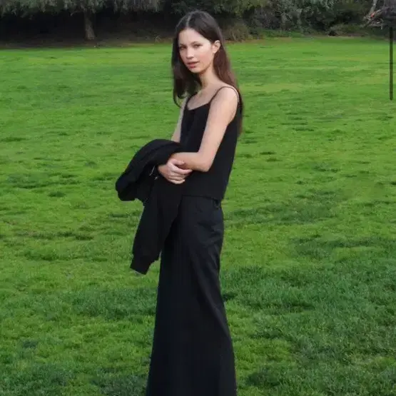 로우클래식 롱스커트 RELAXED SLIT LONG SKIRT_BLACK