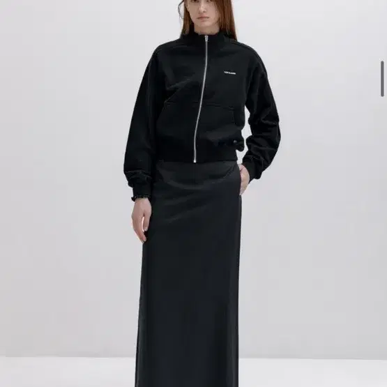 로우클래식 롱스커트 RELAXED SLIT LONG SKIRT_BLACK