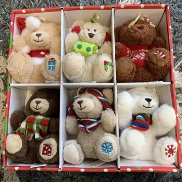 코스트코 곰 봉제 인형 크리스마스 오너먼트 6종 세트