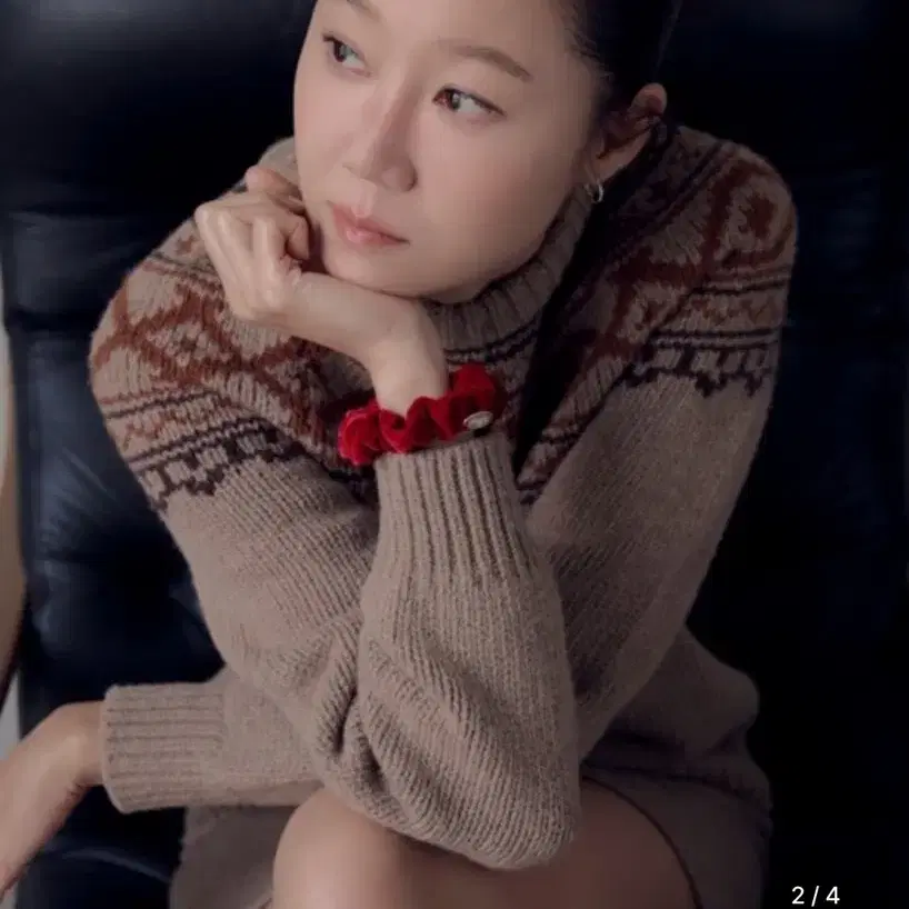 드파운드 공효진 니트 fair isle pullover - brown