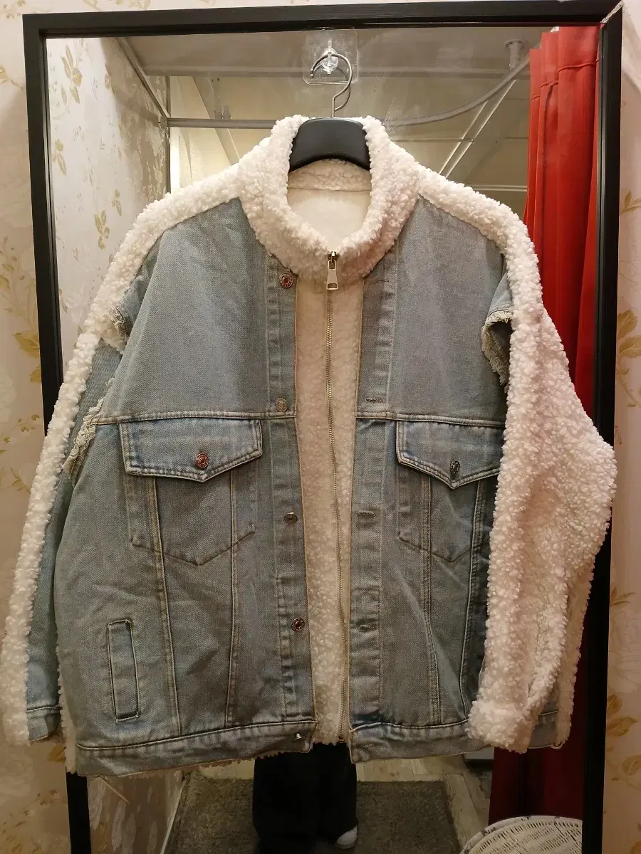 Women's Winter Wool Stitch Plus Velvet Denim Jacket