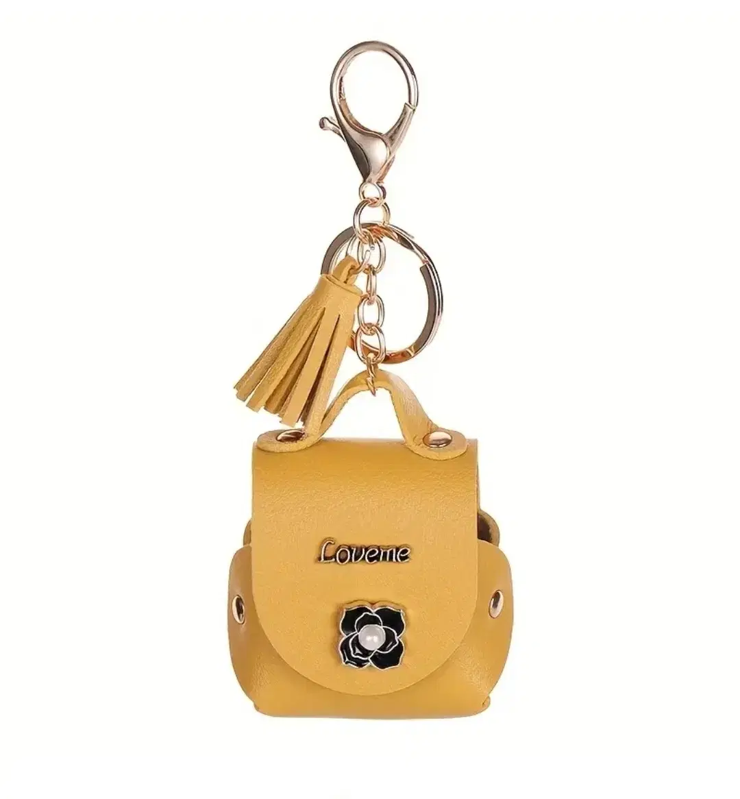 New product Wireless earphone case keyring (Yellow)