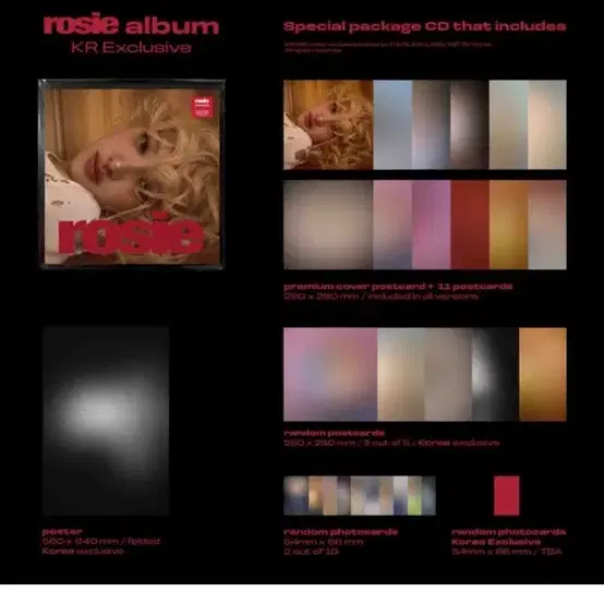 풀구성 로제 정규앨범 rosie kr exclusive ver. 개봉판매