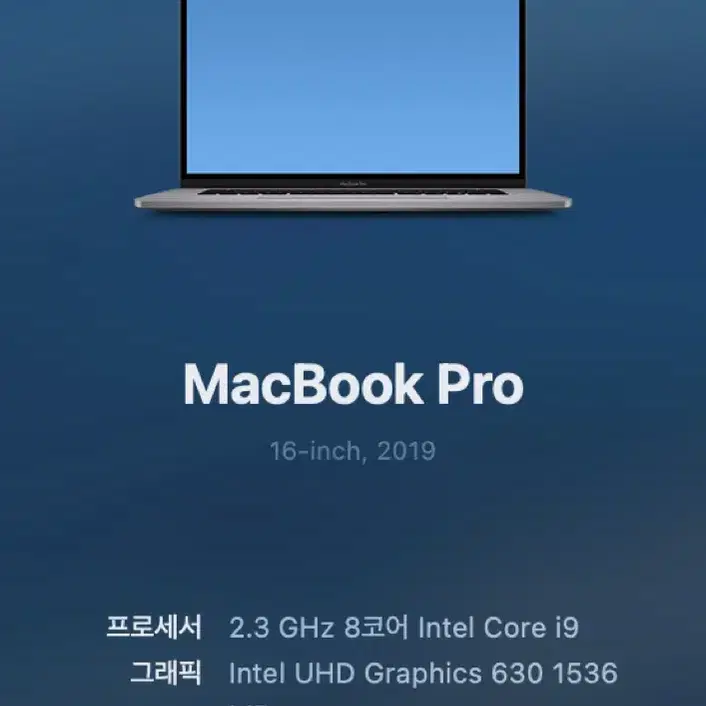 맥북 프로 16인치 2019 16GB ram 1TB ssd 스페이스 그레