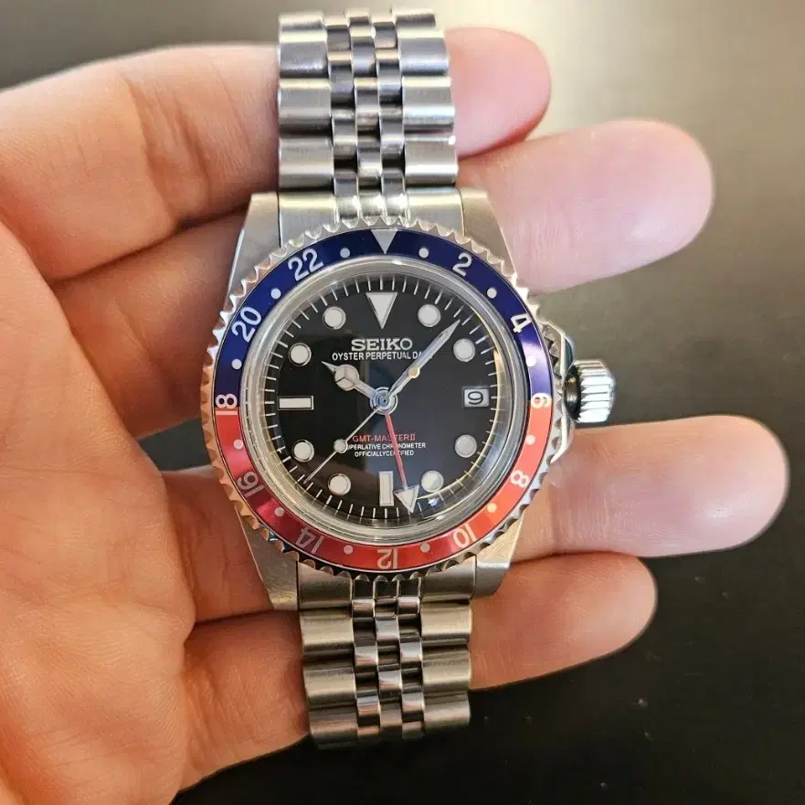 세이코 커스텀 오토매틱 39mm gmt 펩시