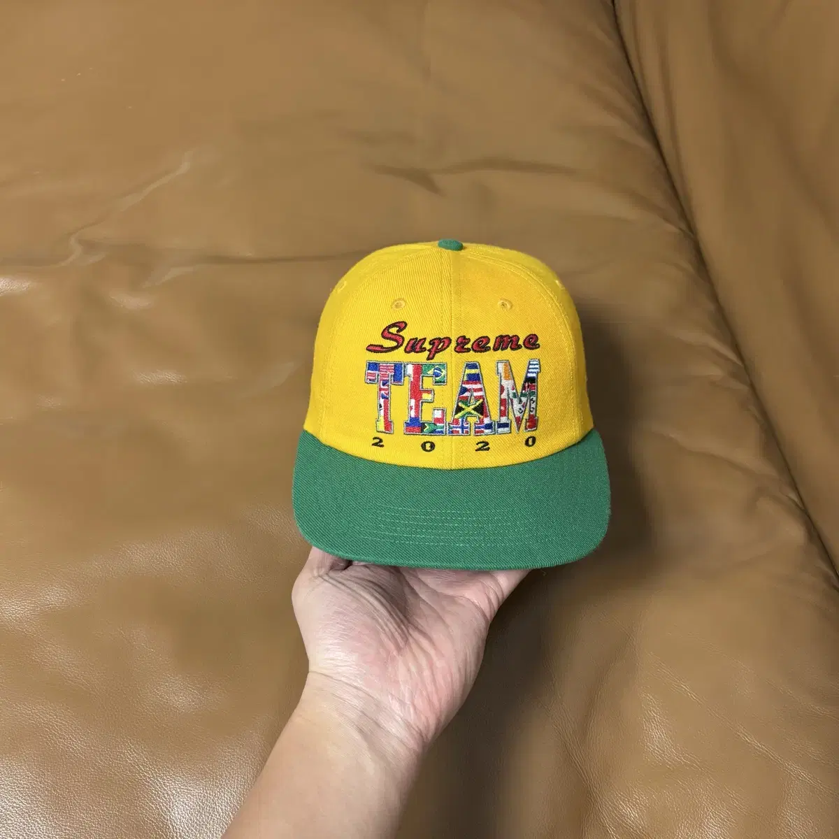 Supreme 슈프림 6패널 볼캡 모자 Team Green/Yellow