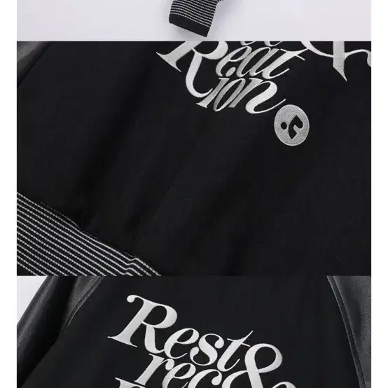 못구함)레스트앤레크레이션 바시티 봄버자켓 블랙  RR LOGO WOOL