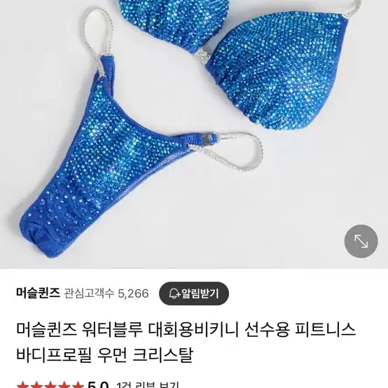 머슬퀸즈 비키니 워터블루 대회복, 유리구두, 악세사리