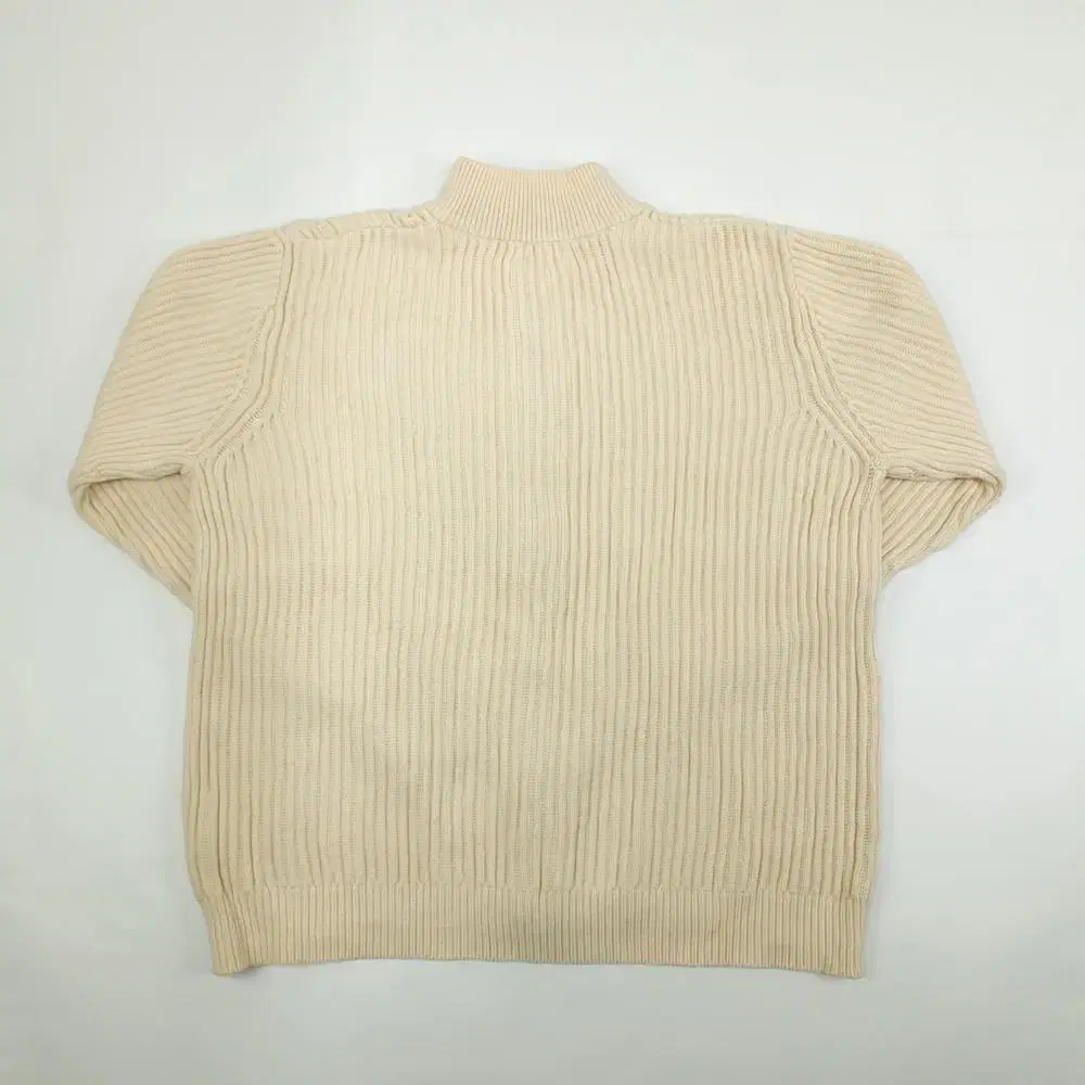 (CS693)XL 엘엘빈 아이보리 리브드 집업 니트 스웨터knit