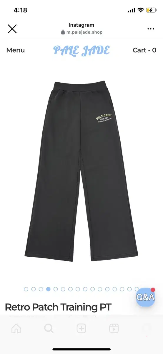 Pale Jade Retro Pants Charcoal