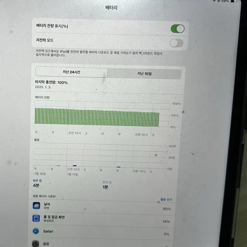 아이패드프로 5세대 12.9인치 wifi 128기가 그래파이트 급처