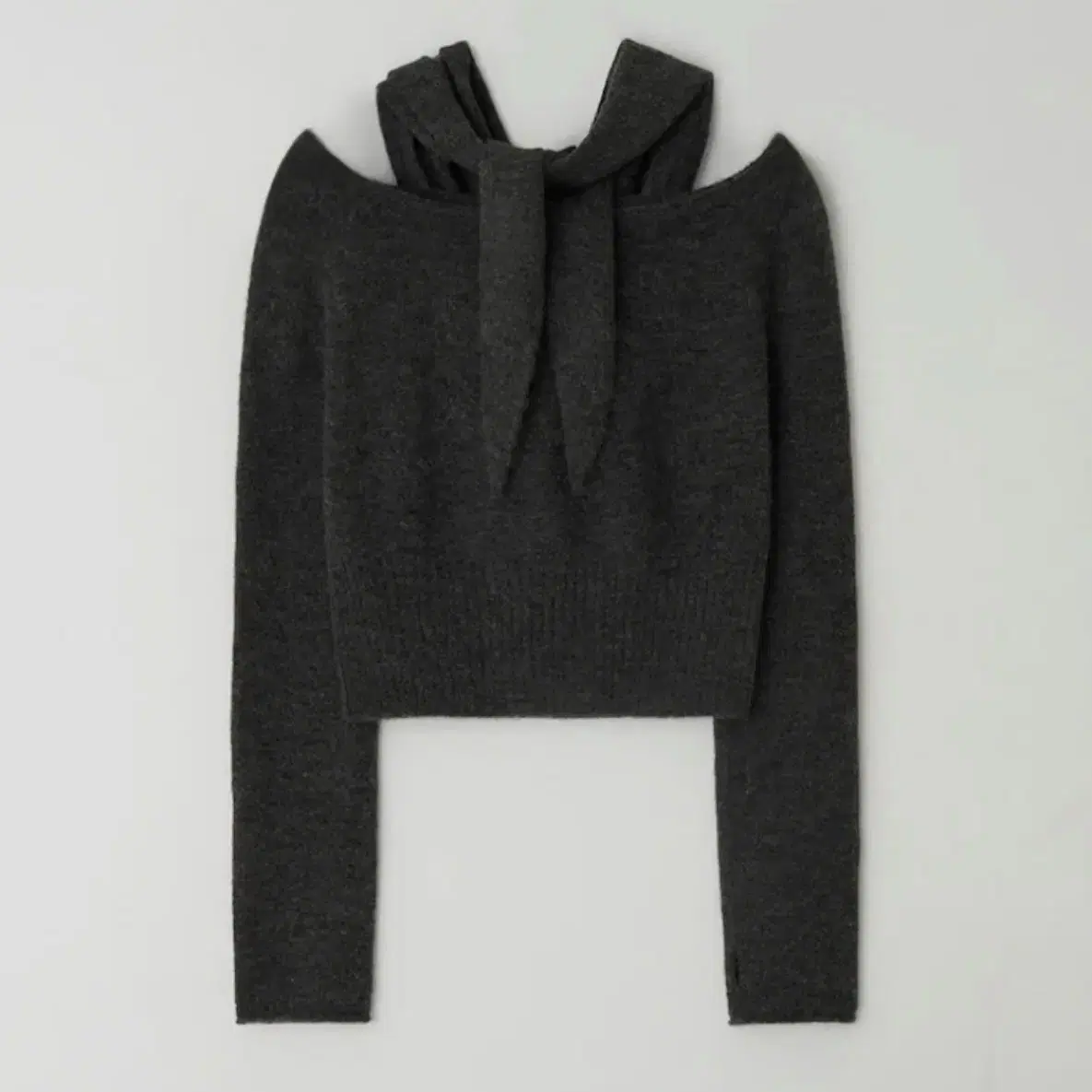 모이아 Shawl Set Knit - Charcoal