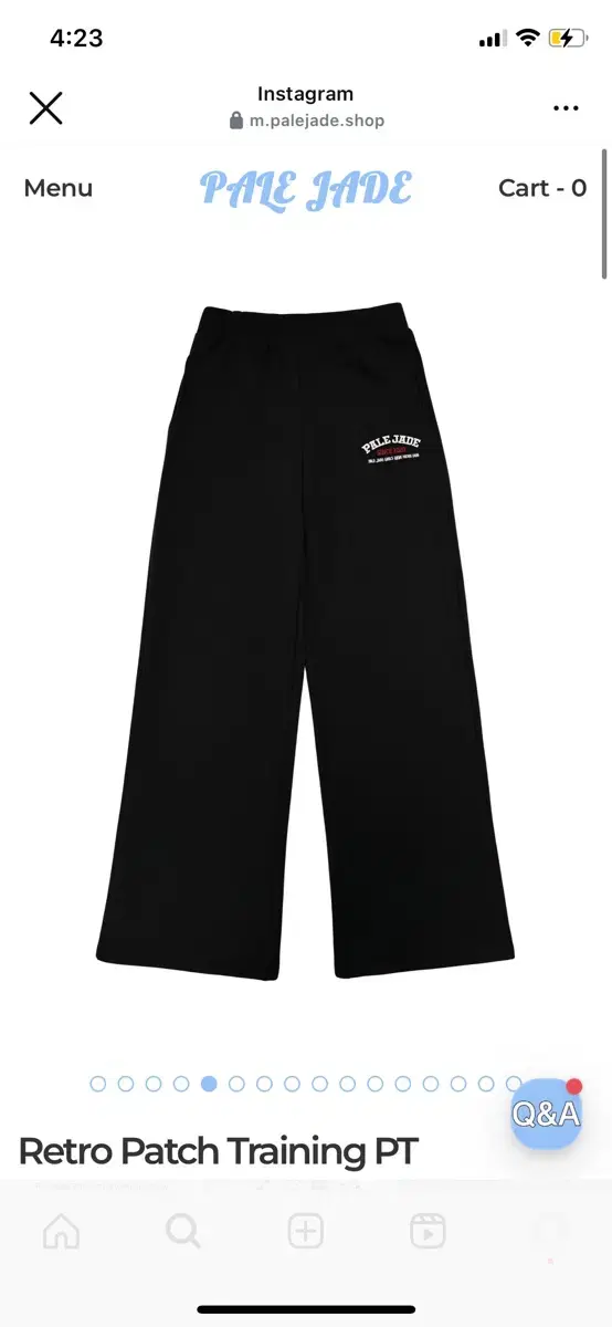 페일제이드 retro pants black