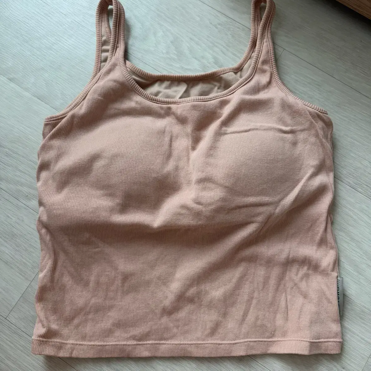 무브웜 easy rib top- peach skin (M)