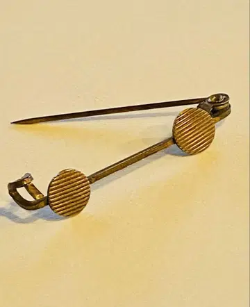 프랑스 앤티크 아르데코 핑 브로치, 놋쇠, 1910~1930년대경