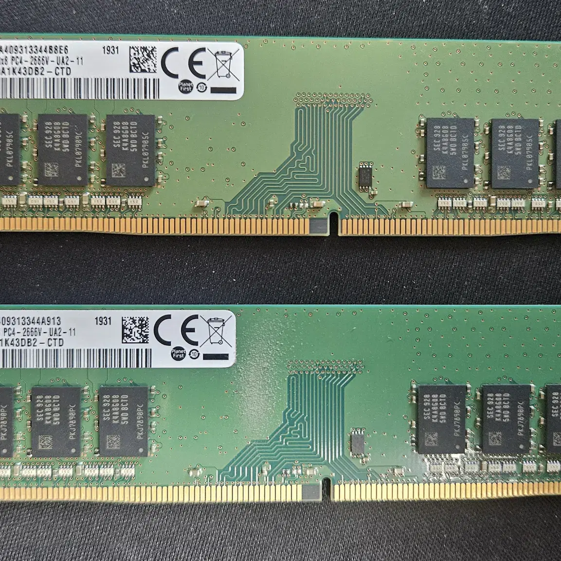 삼성 DDR4 8G 메모리 데스크탑 램 카드 PC4 2666V 2개 일괄