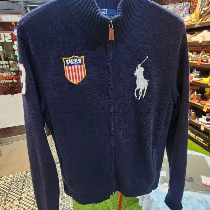 [M] POLO 폴로 랄프로렌 USA 집업 가디건 네이비