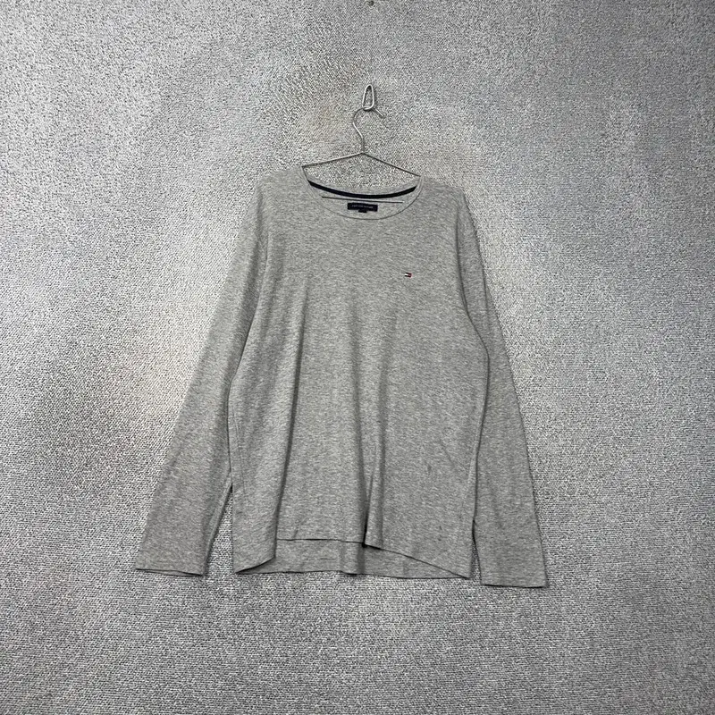 Tommy Hilfiger Logo Light Grey Long Sleeve Tee M