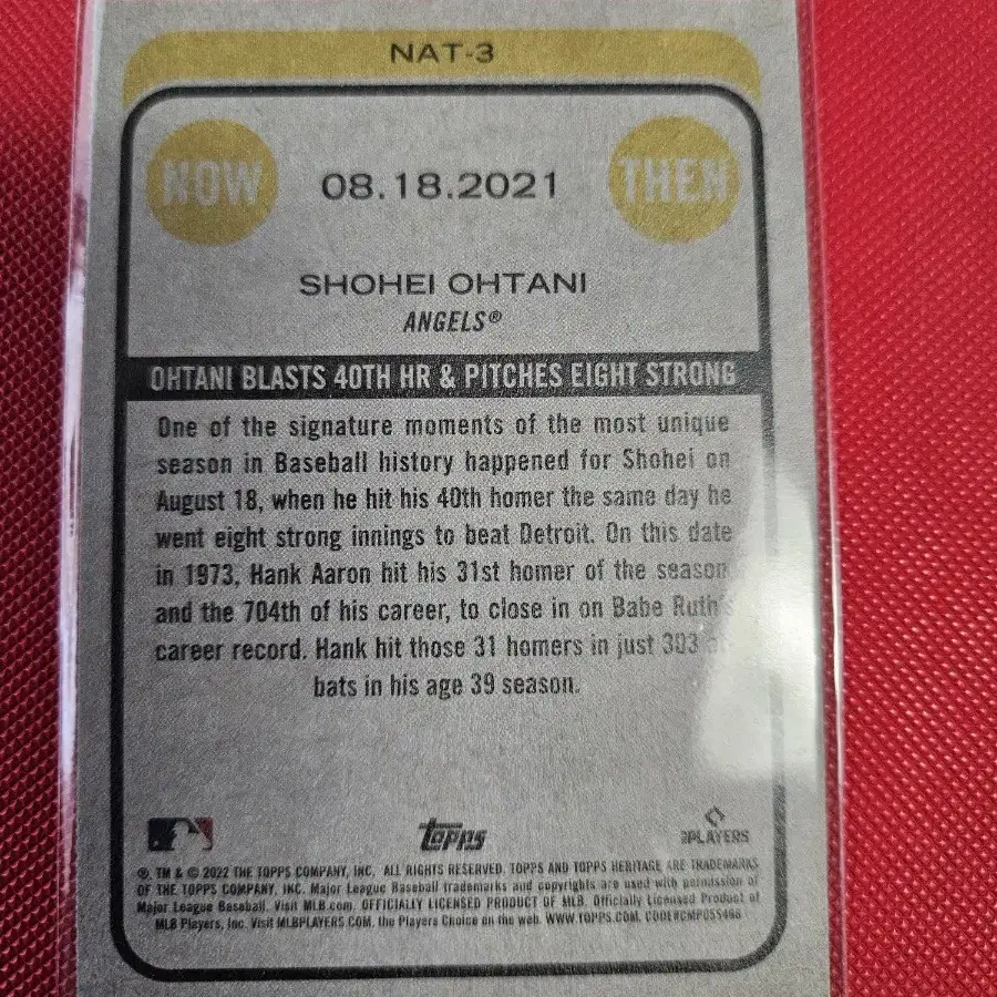 오타니 2022 Topps Heritage Now&Then