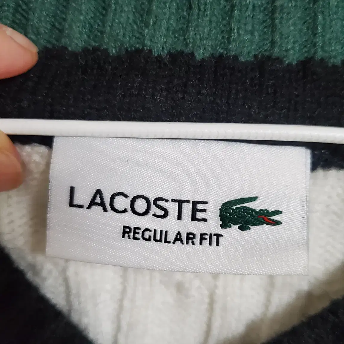 Lacoste 라코스테 화이트 꽈배기 니트