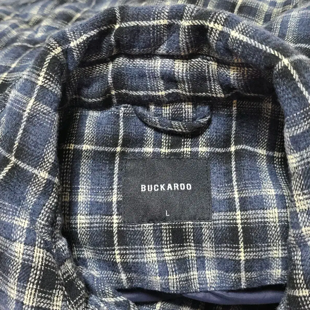 택포) 버커루 다이아퀼팅 패딩 체크 셔켓 buckaroo