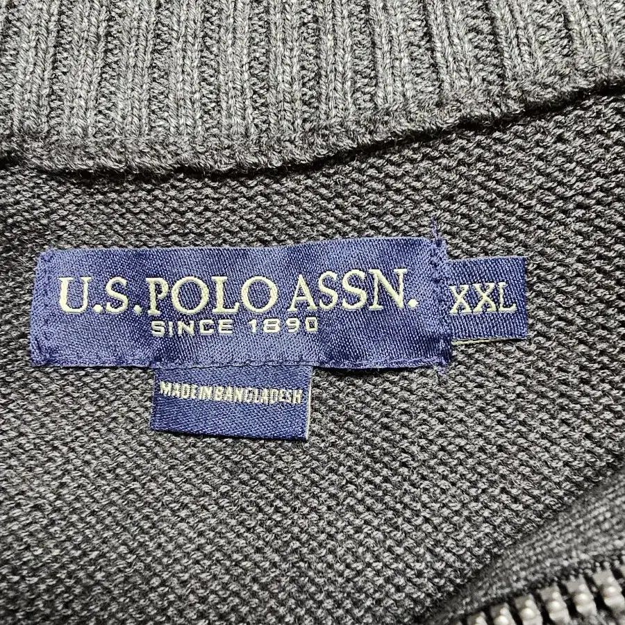 US POLO ASSN 케이블 반집업 니트