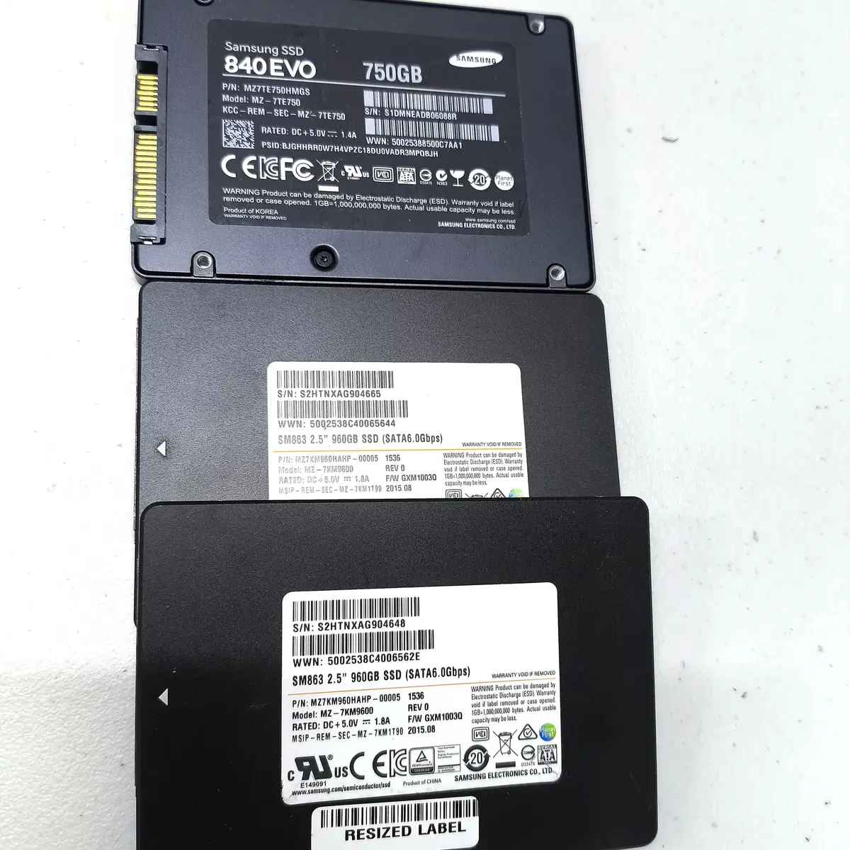 Samsung 840 750GB SSD SM863 700GB 중고SSD