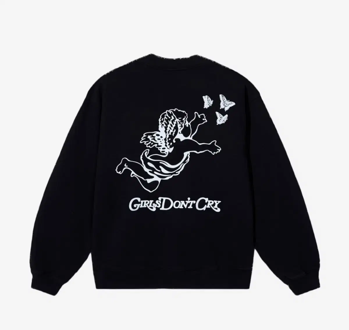 (XL, New Item) Verdy Girls Don Cry Angel Crew Neck Black White Verdy
