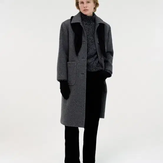 낫띵리튼 코트 Rohmer long wool coat 다크크레이