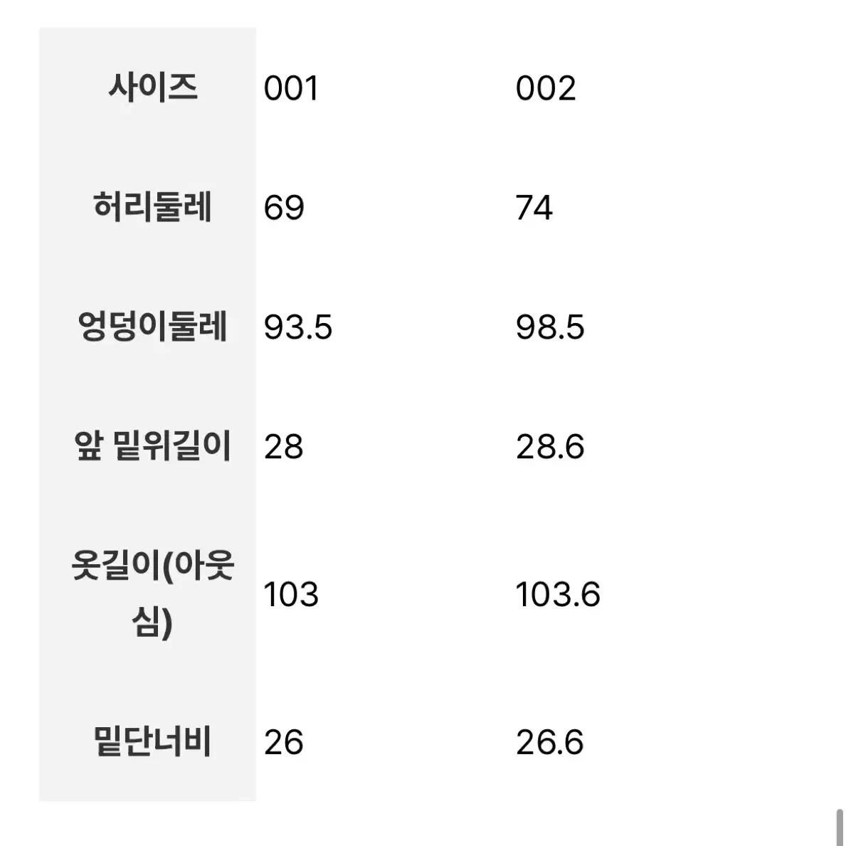 구호플러스 세미 와이드 데님 블루 1사이즈