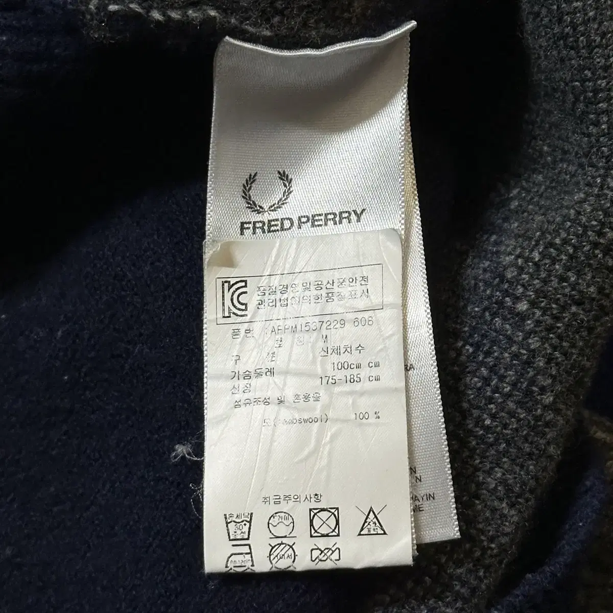 [M] 매장판) 프레드페리 FREDPERRY 램스울 체크 니트