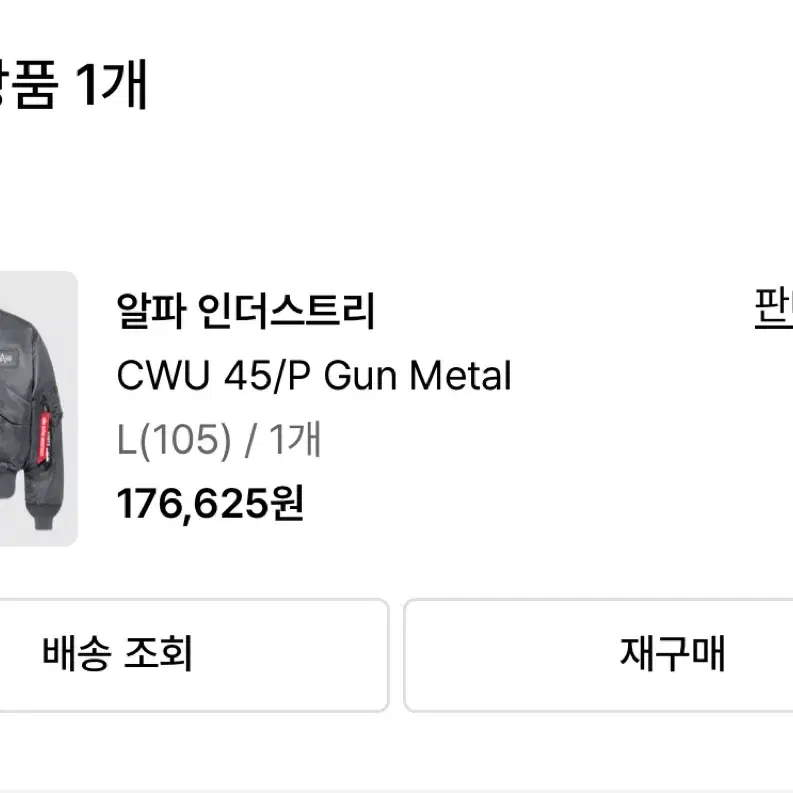 알파 인더스트리 CWU 45/P Gun Metal