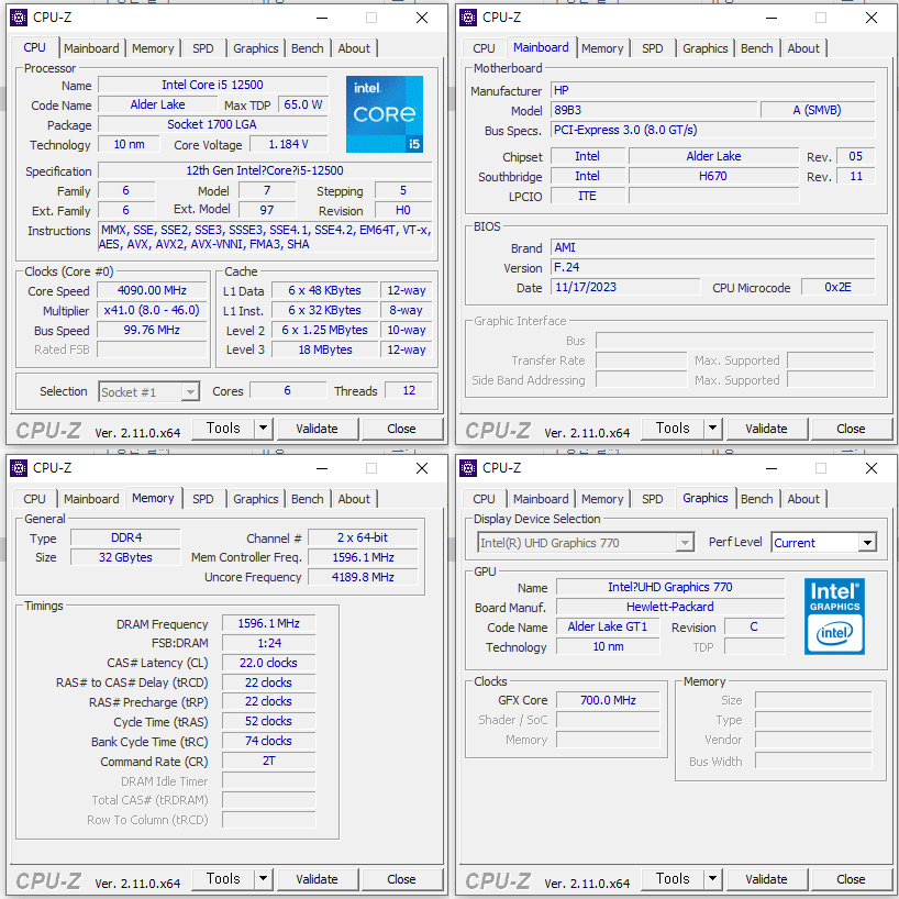 i5-12500/16GB RAM HP 완본체 데스크탑 PC