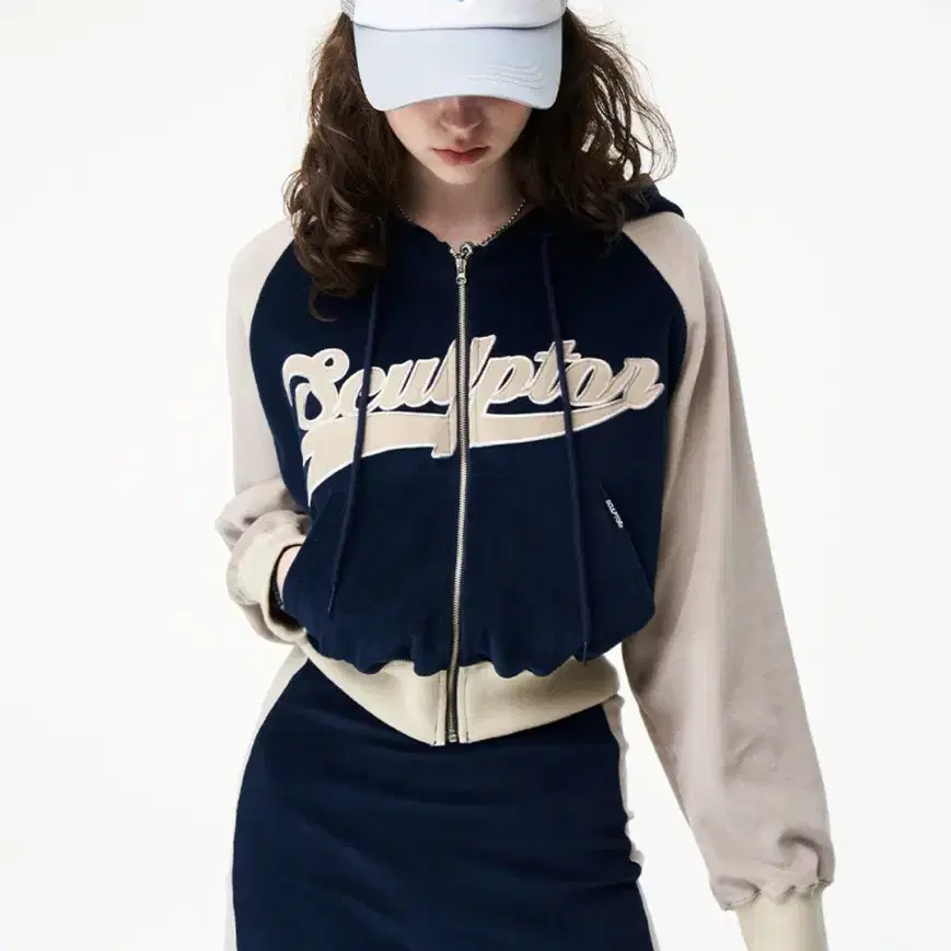 스컬프터 후드집업 Velour Track Zip-Up Hoodie