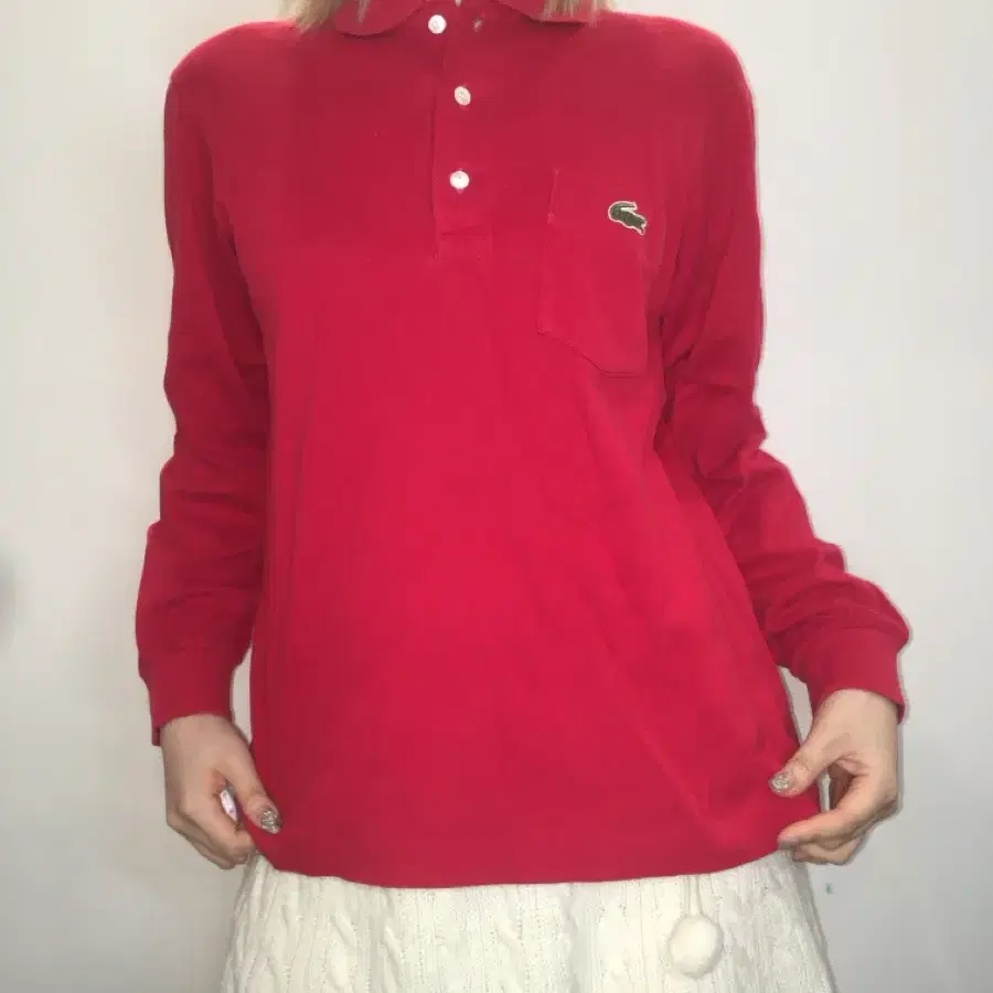 Lacoste 라코스테 레드 카라티셔츠