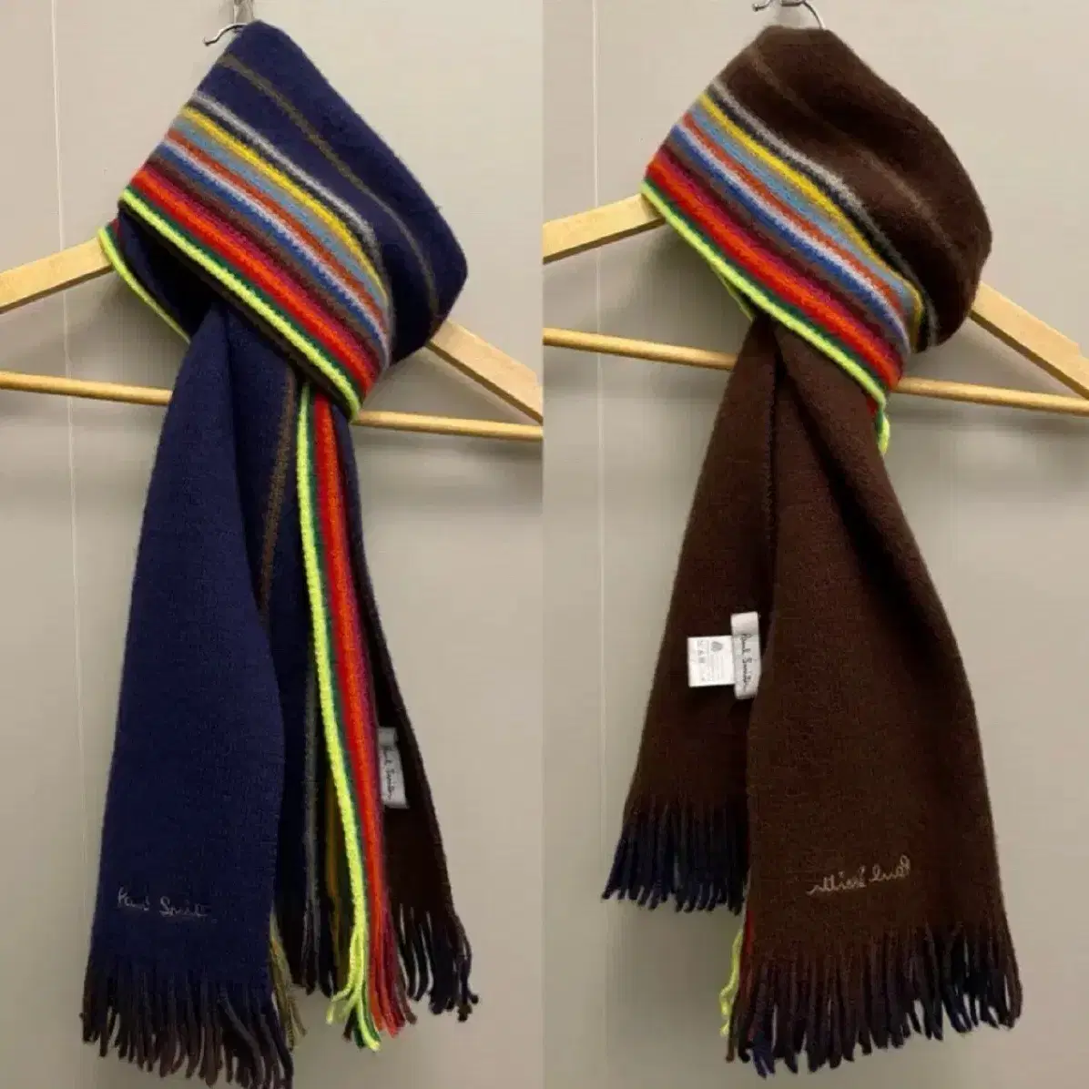 Paul smith 폴스미스 리버시블 멀티컬러 램스울 머플러 목도리