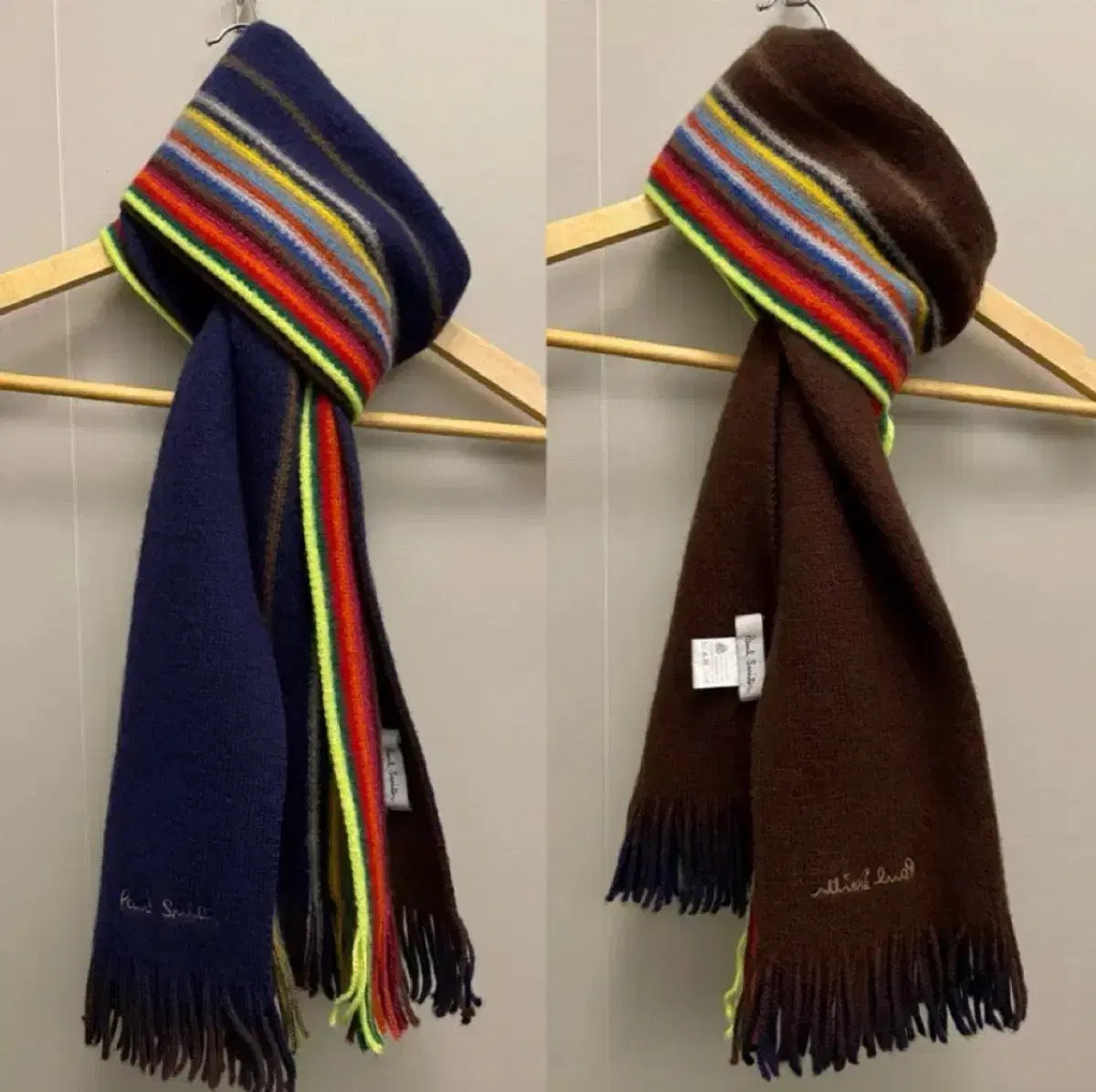 Paul smith 폴스미스 리버시블 멀티컬러 램스울 머플러 목도리