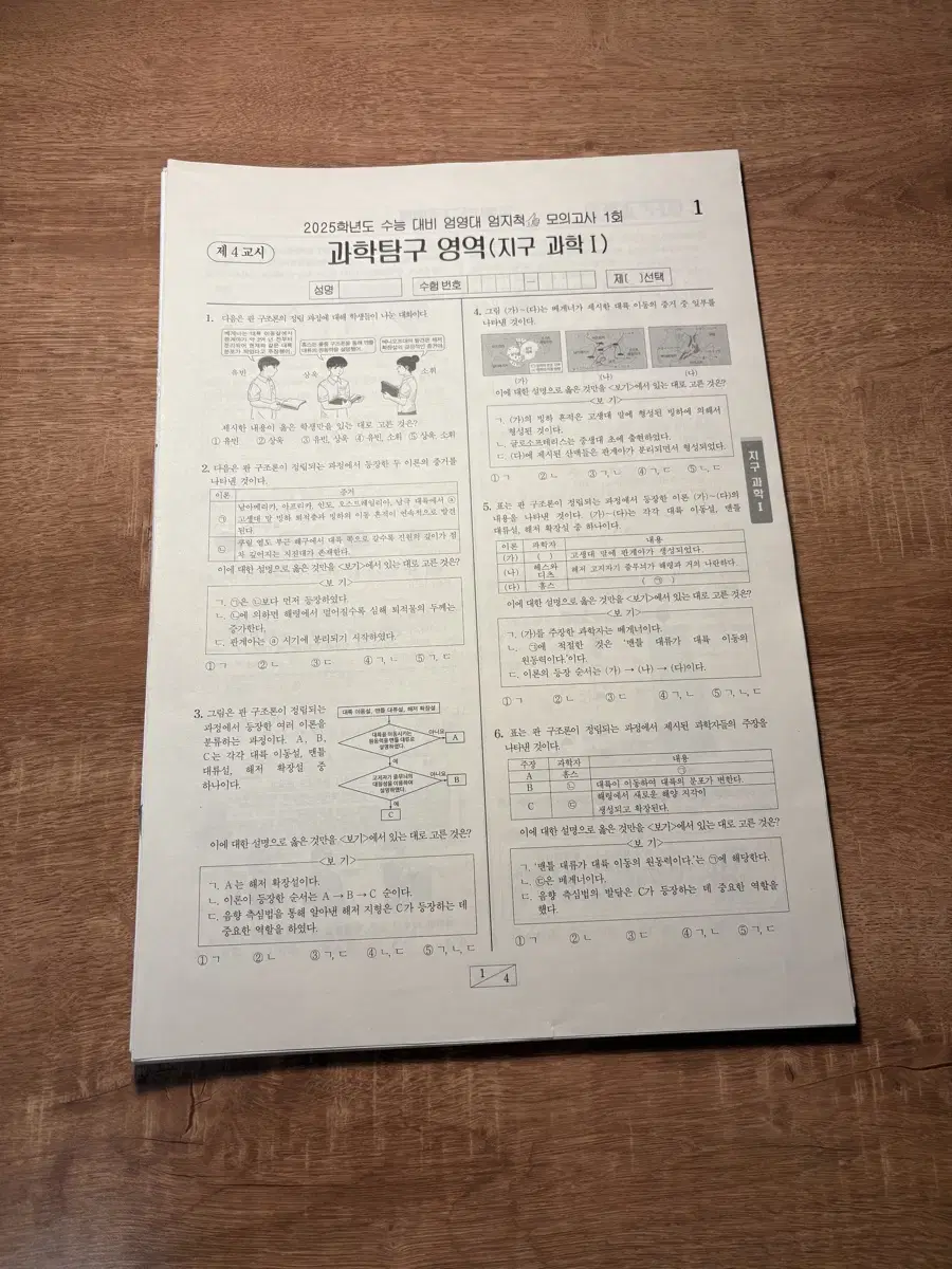 시대인재 지구과학I 엄영대T 엄지척 모의고사