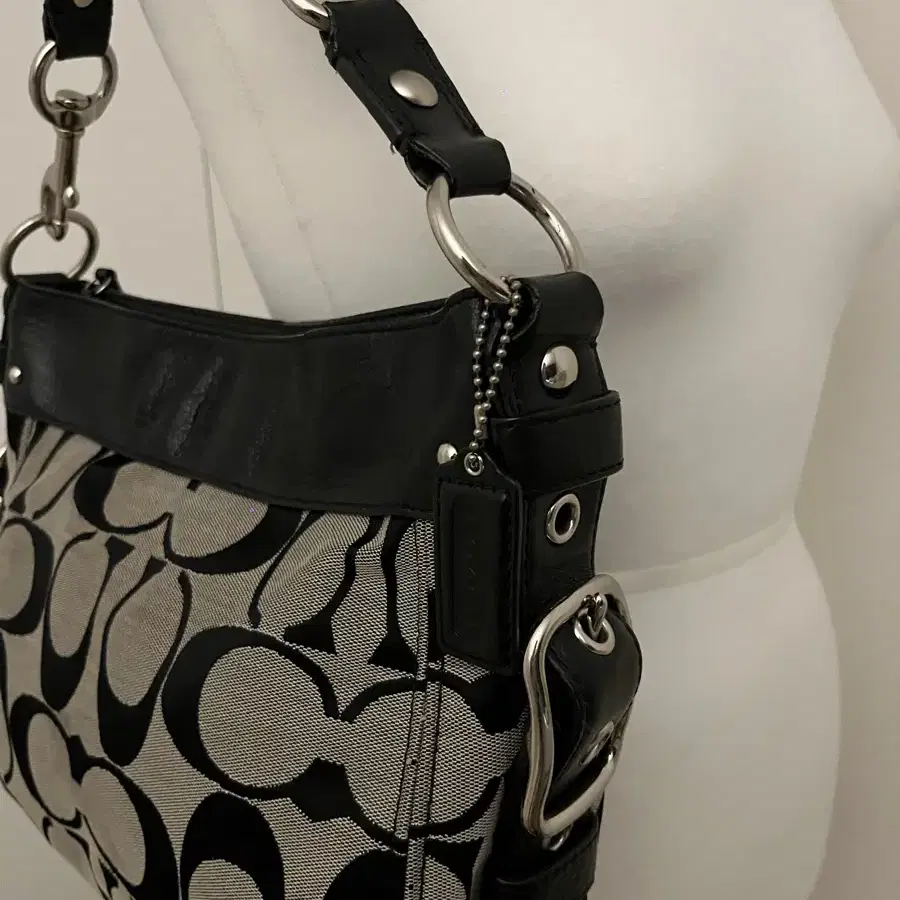 coach gray&black shoulder bag