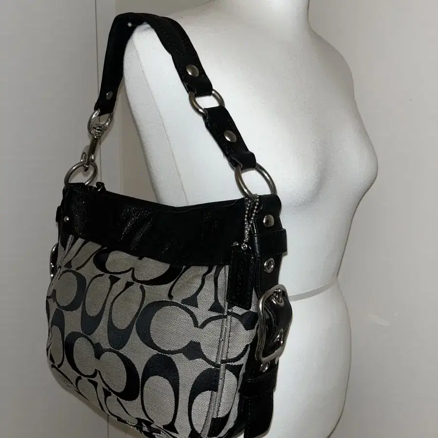 coach gray&black shoulder bag