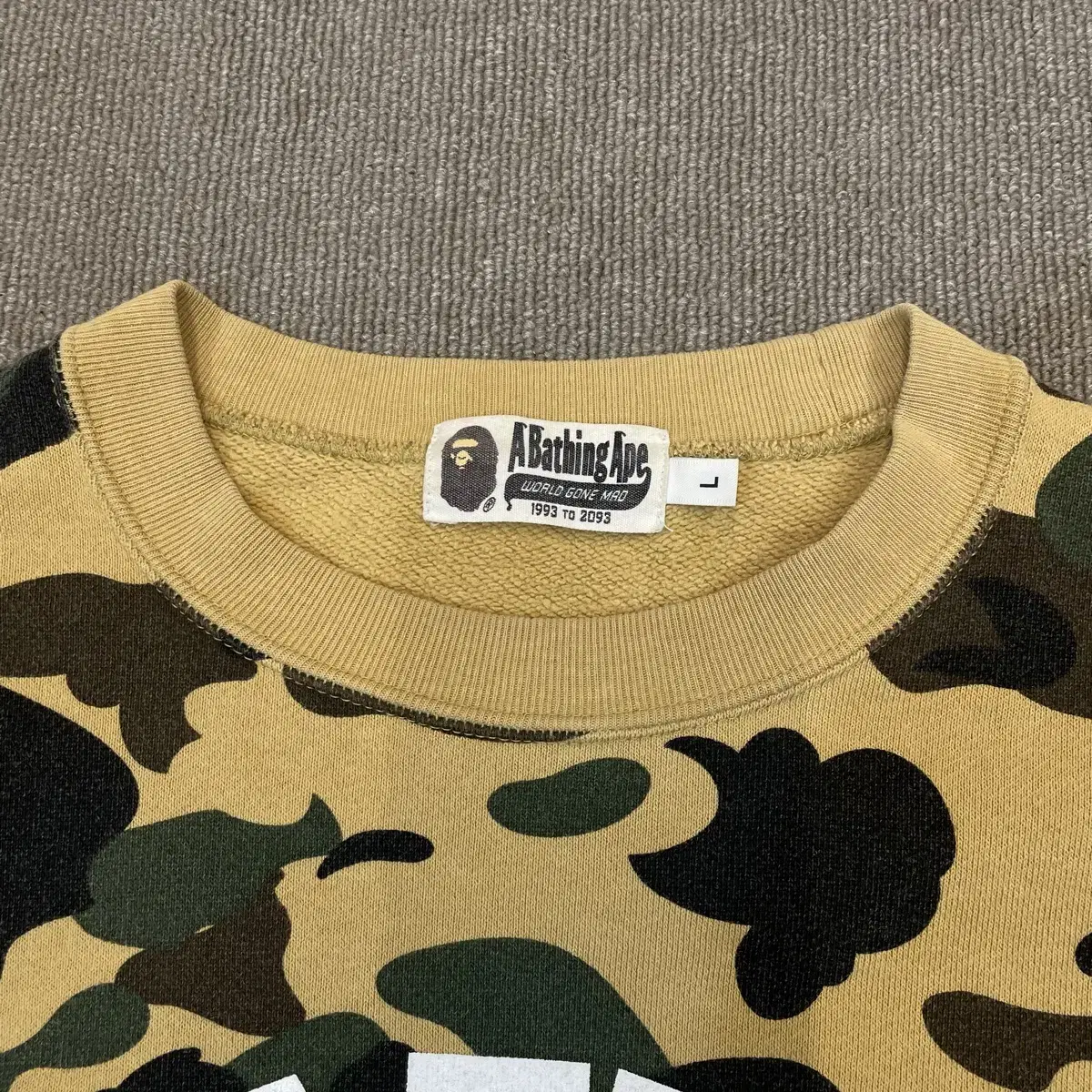 bape 베이프 1st 컬리지 카모 스웻셔츠 L