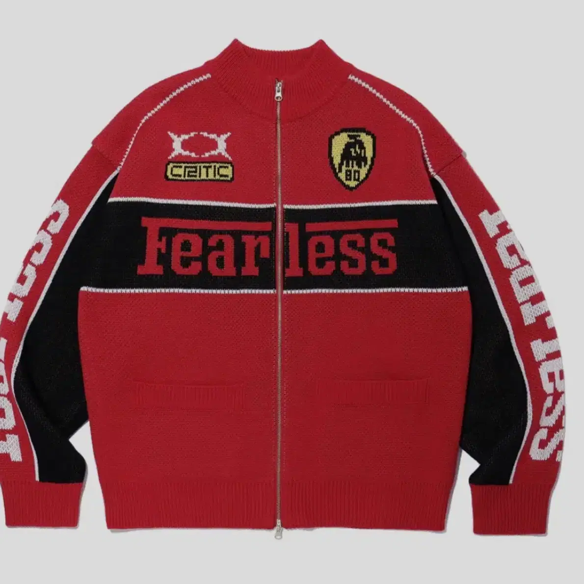 FEARLESS RACING ZIP-UP KNIT RED