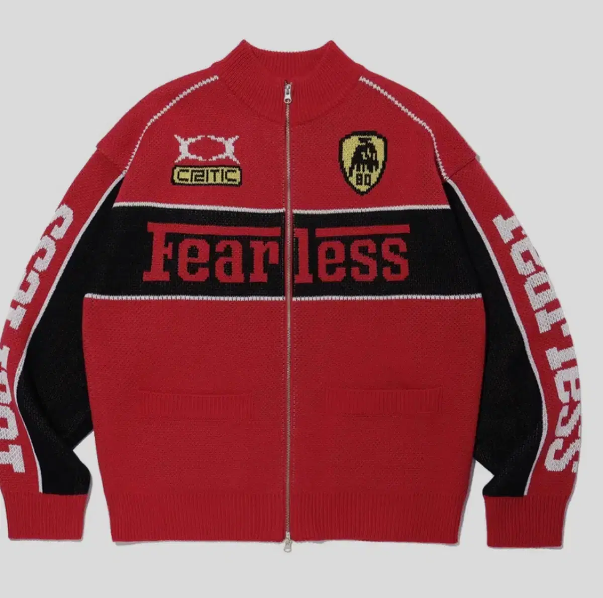 FEARLESS RACING ZIP-UP KNIT RED