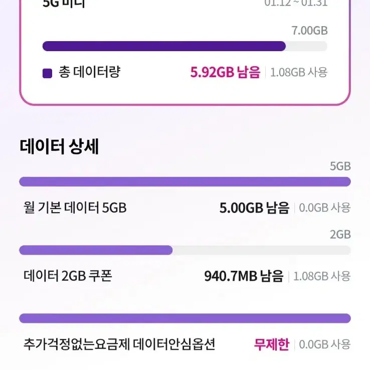 u+ 데이터 5gb