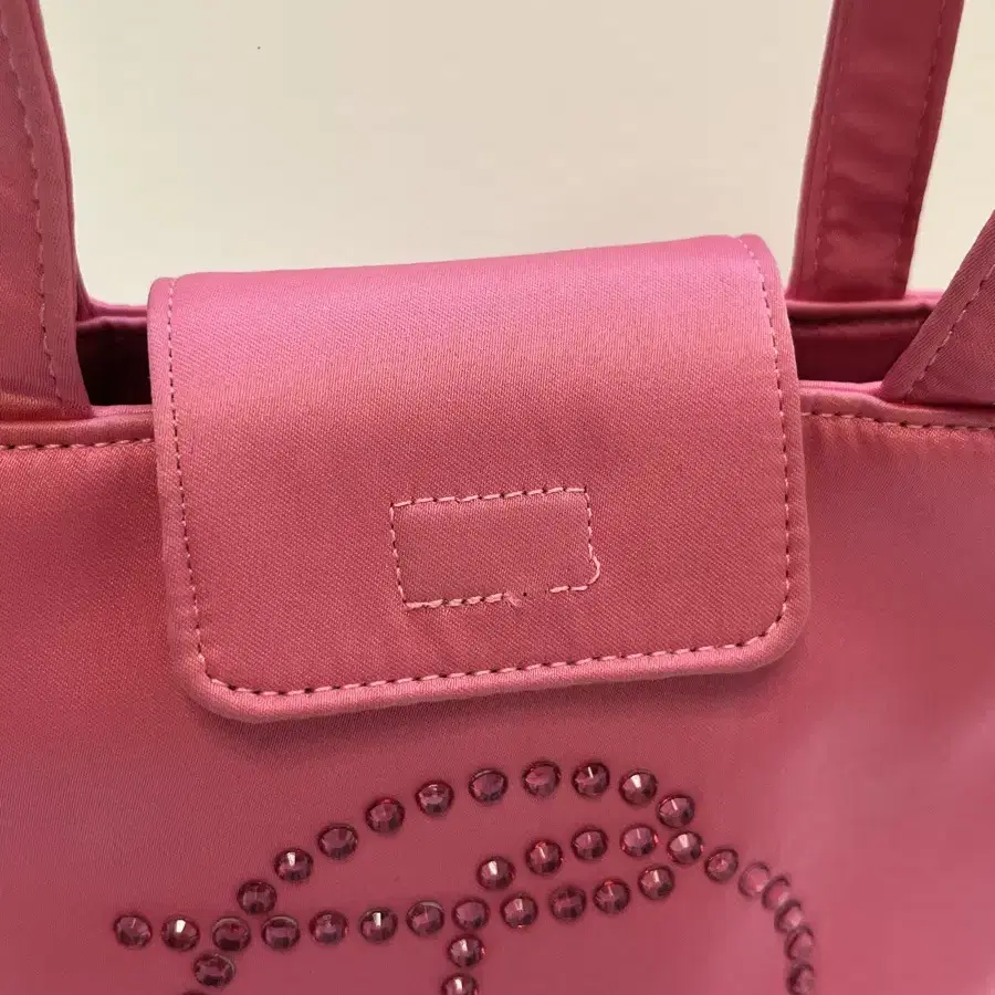 openyy satin logo tote pink