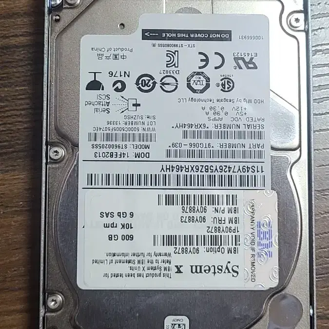 HDD. IBM 서버용.SAS 600GB 10K 90Y8873