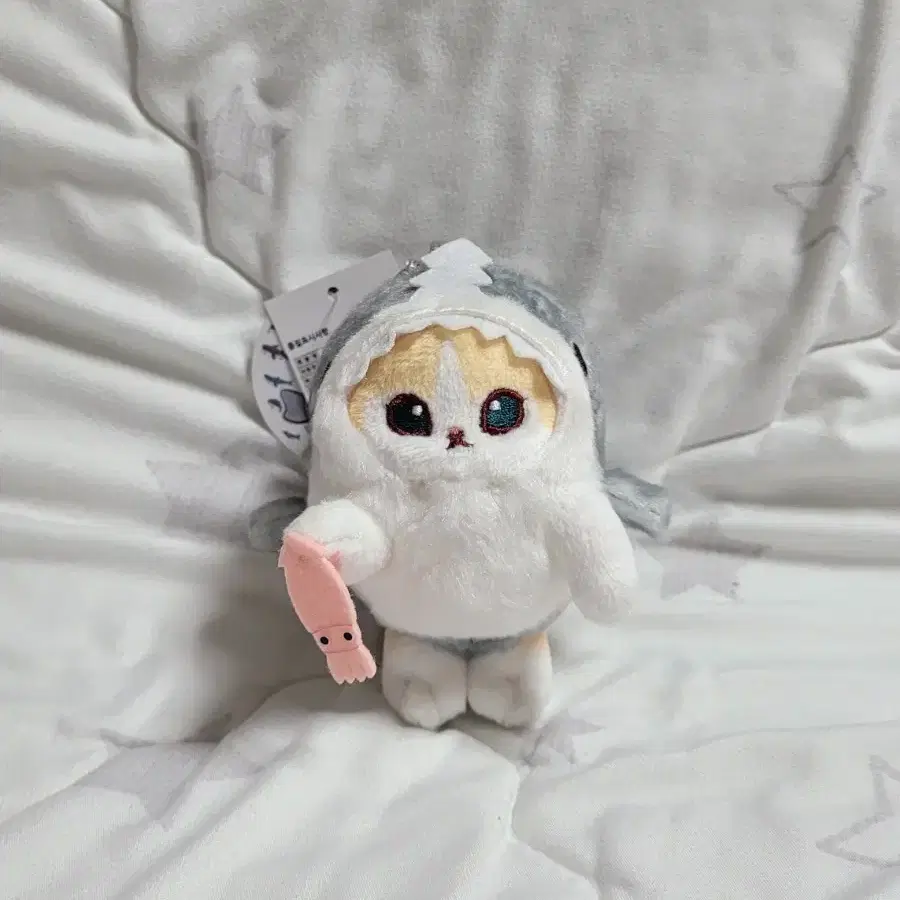 모후샌드 고양이 상어코스튬 크림냥 키링인형 (약10cm, 택O)