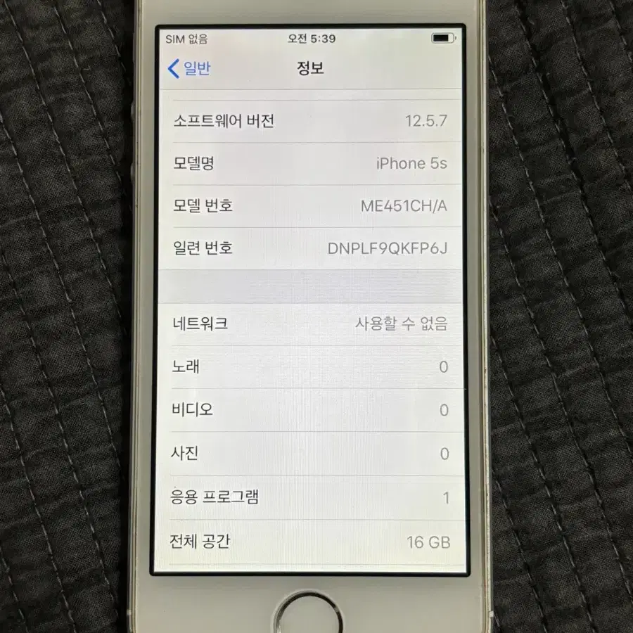 iPhone5s 16GB Silver  50098