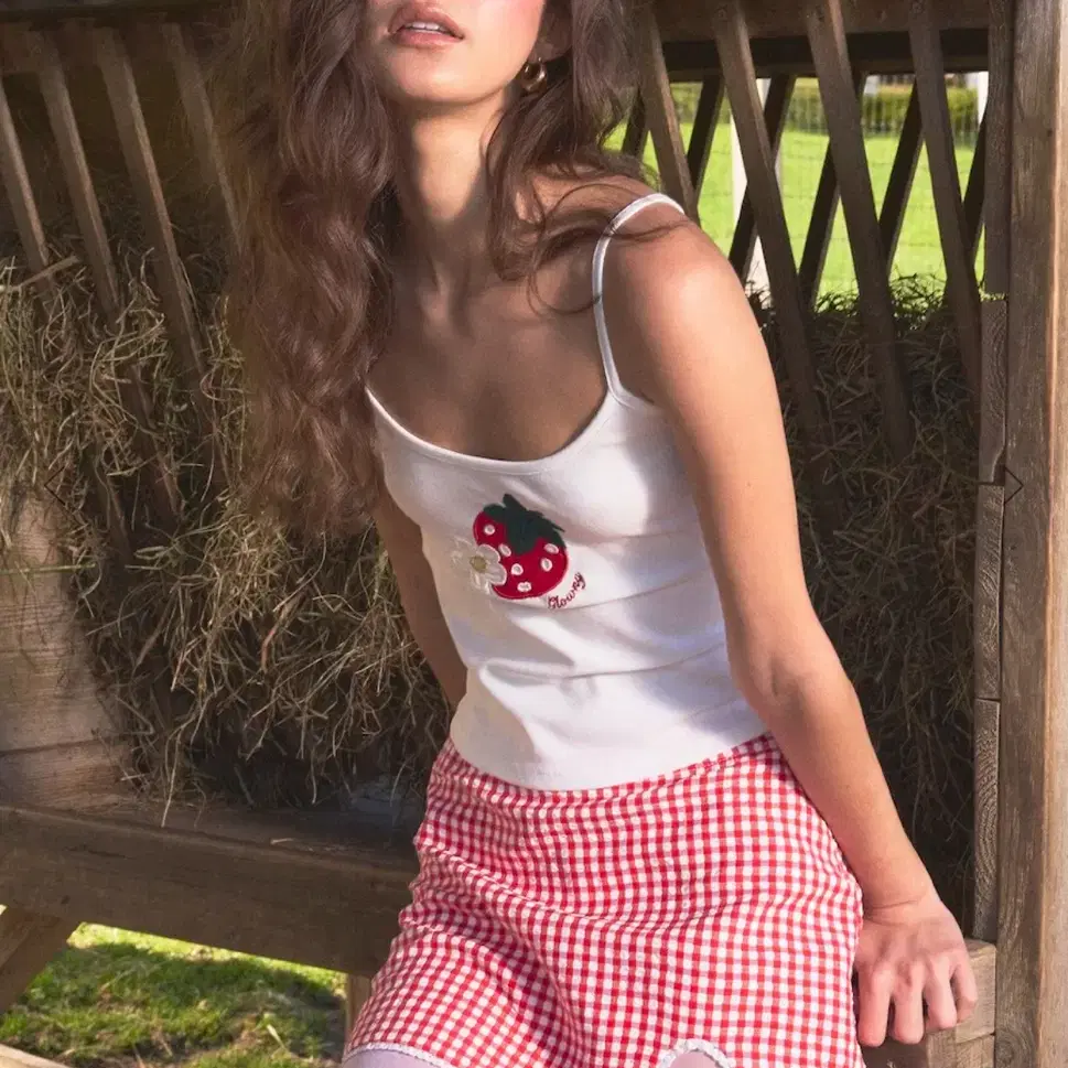 (새상품) Glowny U BABY GINGHAM SKIRT