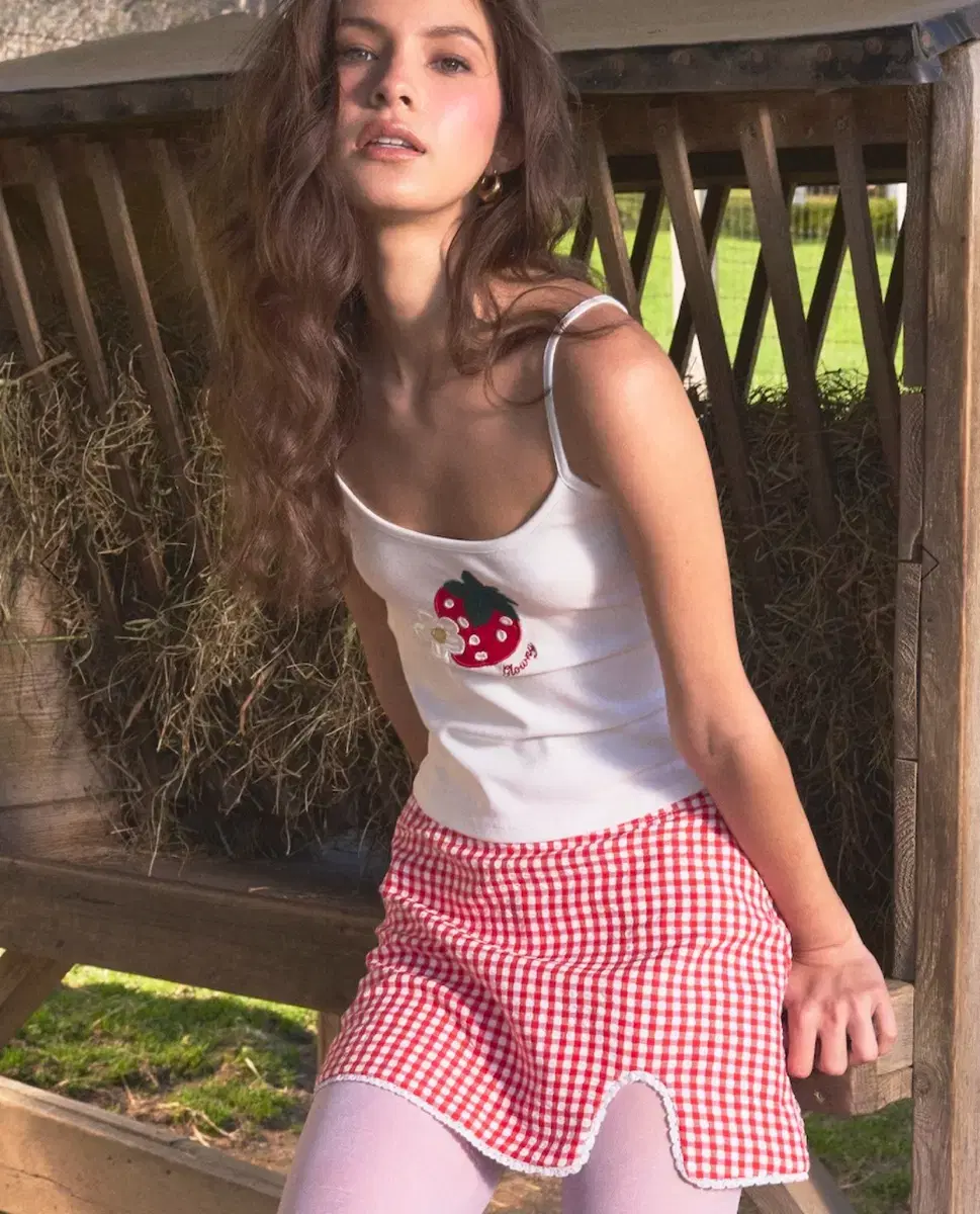 (새상품) Glowny U BABY GINGHAM SKIRT